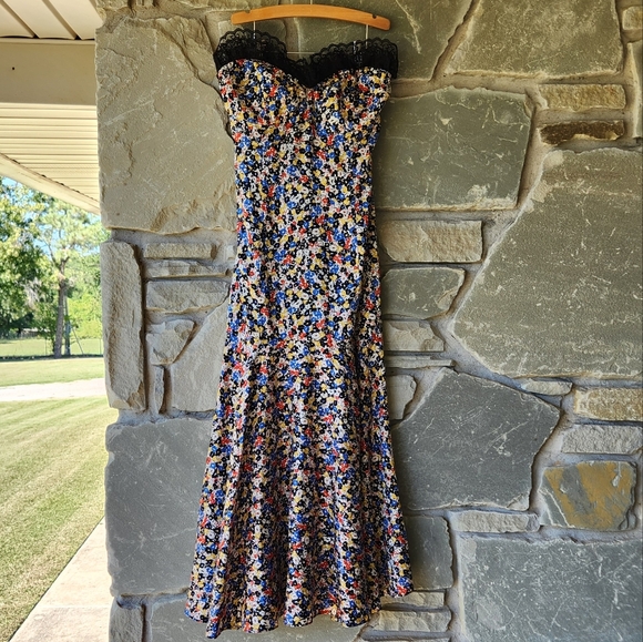 NEW VERONICA BEARD Black Floral Print ANNIKA Dress- Size 6 - Picture 4 of 8